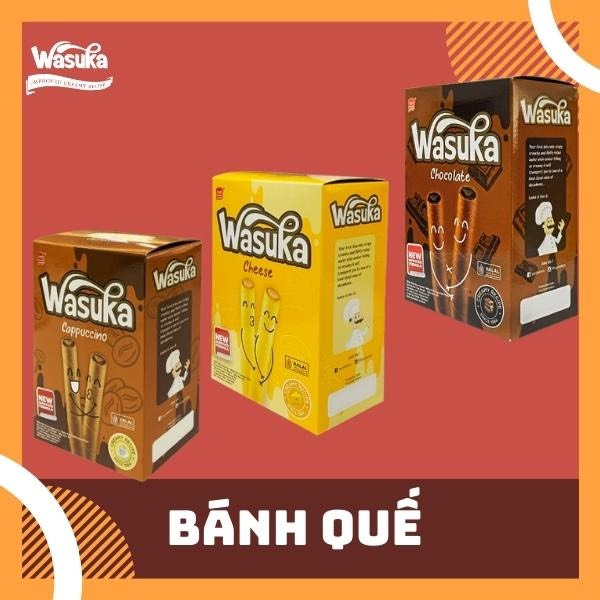Bánh Quế Wasuka Premium Rolled Wafer Vị Sôcôla Chocolate (Hộp 180g)