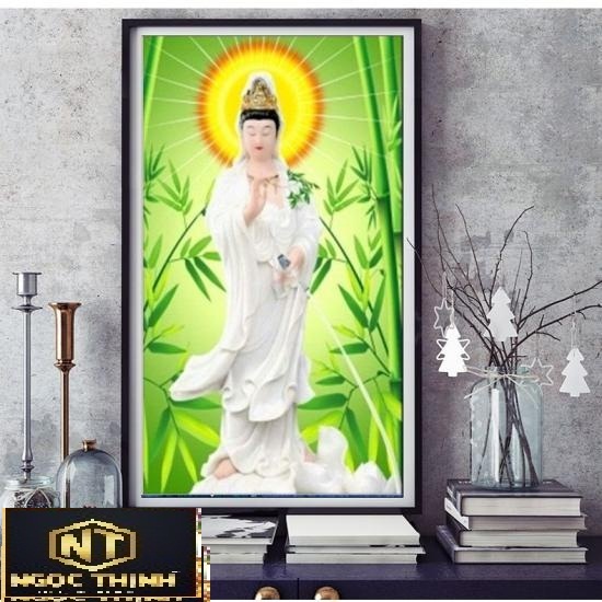 Tranh đính đá Mẹ Quan âm VS467 kích thước 76 x 53 cm