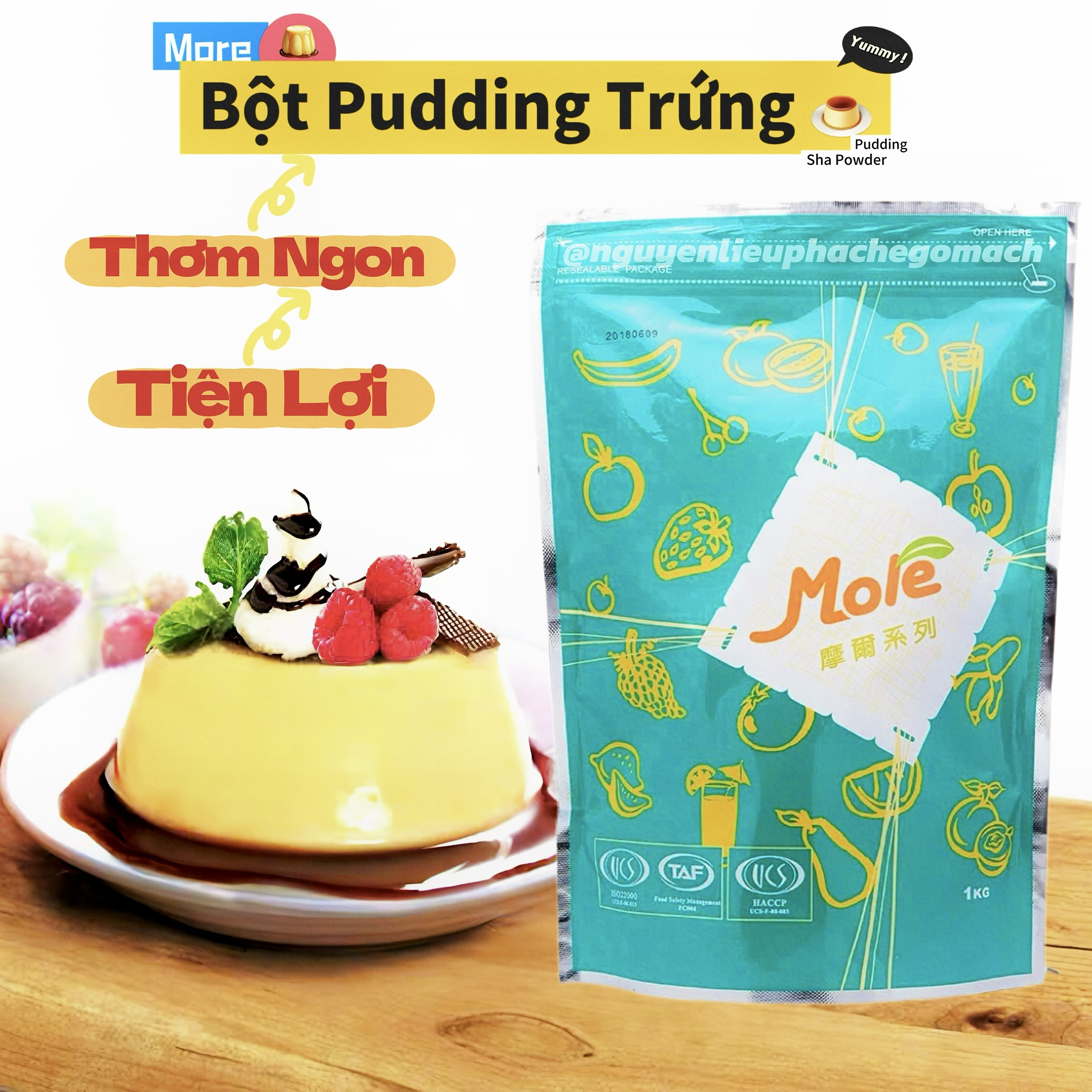 Bột Pudding Trứng More / Bột Flan Trứng Đài Loan gói 1Kg  / Bột Plan / Pudding Maulin