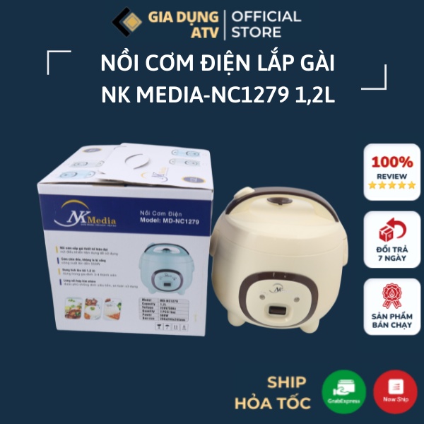 Nồi cơm điện mini , nồi cơm điện thông minh , nồi cơm điện 1 lít 2 , nồi cơm điện dành cho 2 người , nồi cơm điện nk media nc 1279 1.2l , nồi cơm điện đa năng hình con lợn siêu đáng yêu