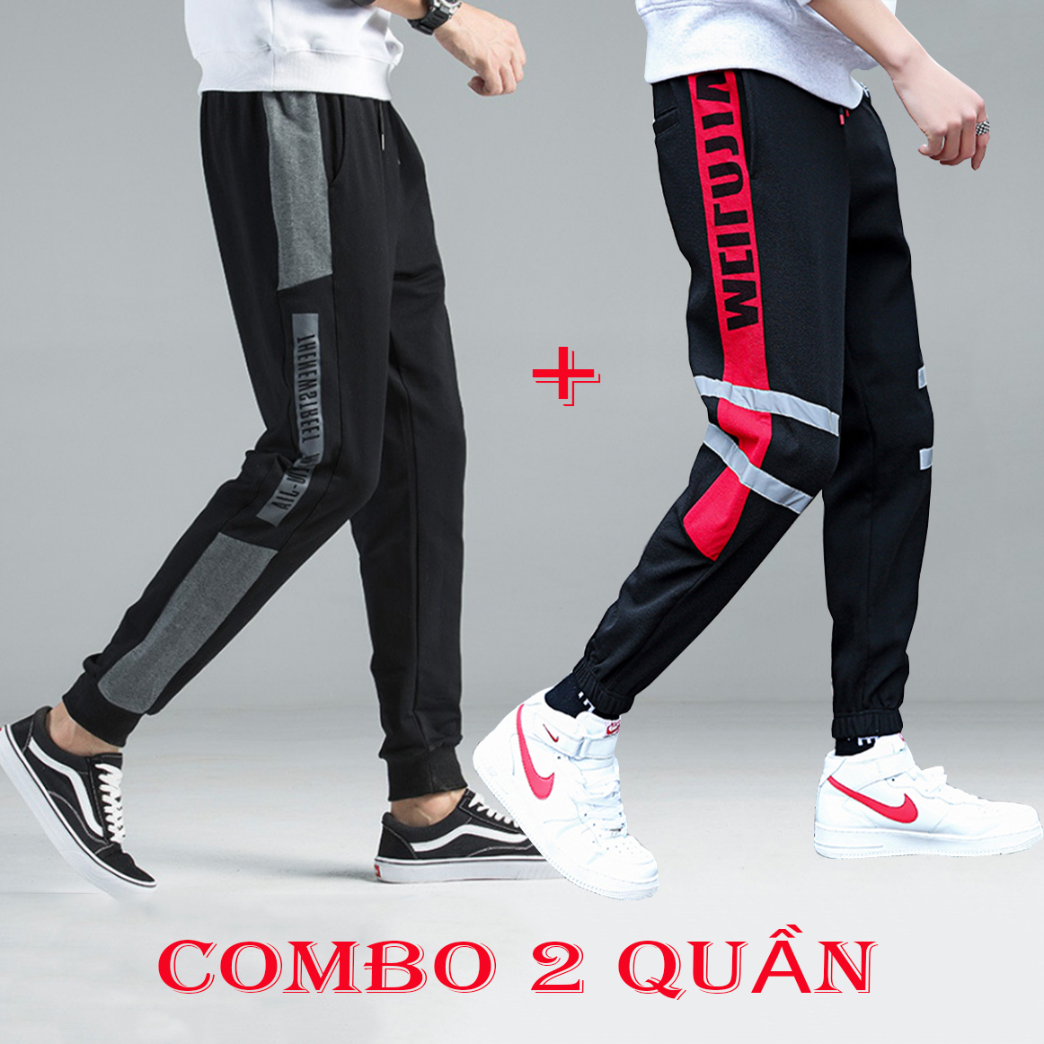 Quần Jogger Thể Thao Nam Bo Gấu Đơn Giản Phối Chi Tiết Điểm Nhấn Chữ Bên Hông Thời Trang FASHION4MENHCM 2JOGGER NAM 69 + 70