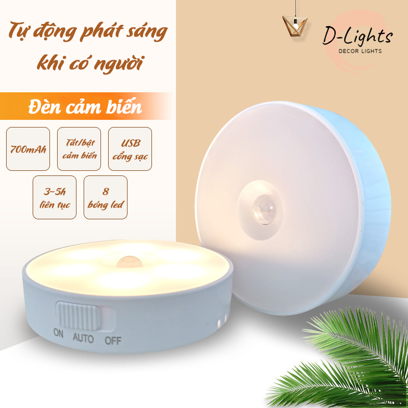 [TẶNG DÂY SẠC] Đèn Ngủ Led Cảm Ứng Sạc Pin DL01 Thông Minh Tự Động Phát Sáng Khi Có Người, Cảm Ứng Siêu Nhạy, Tiết Kiệm Điện, Sử Dụng Đa Năng