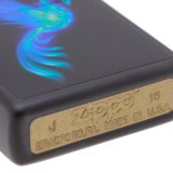 Bật Lửa Zippo Phoenix-Burning Blue Black Matte Lighter (Đen)