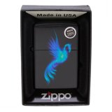 Bật Lửa Zippo Phoenix-Burning Blue Black Matte Lighter (Đen)