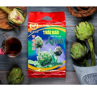 Bộ 2 bịch trà atiso túi lọc, (100 túi bịch), Thái Bảo, Đà Lạt thumbnail