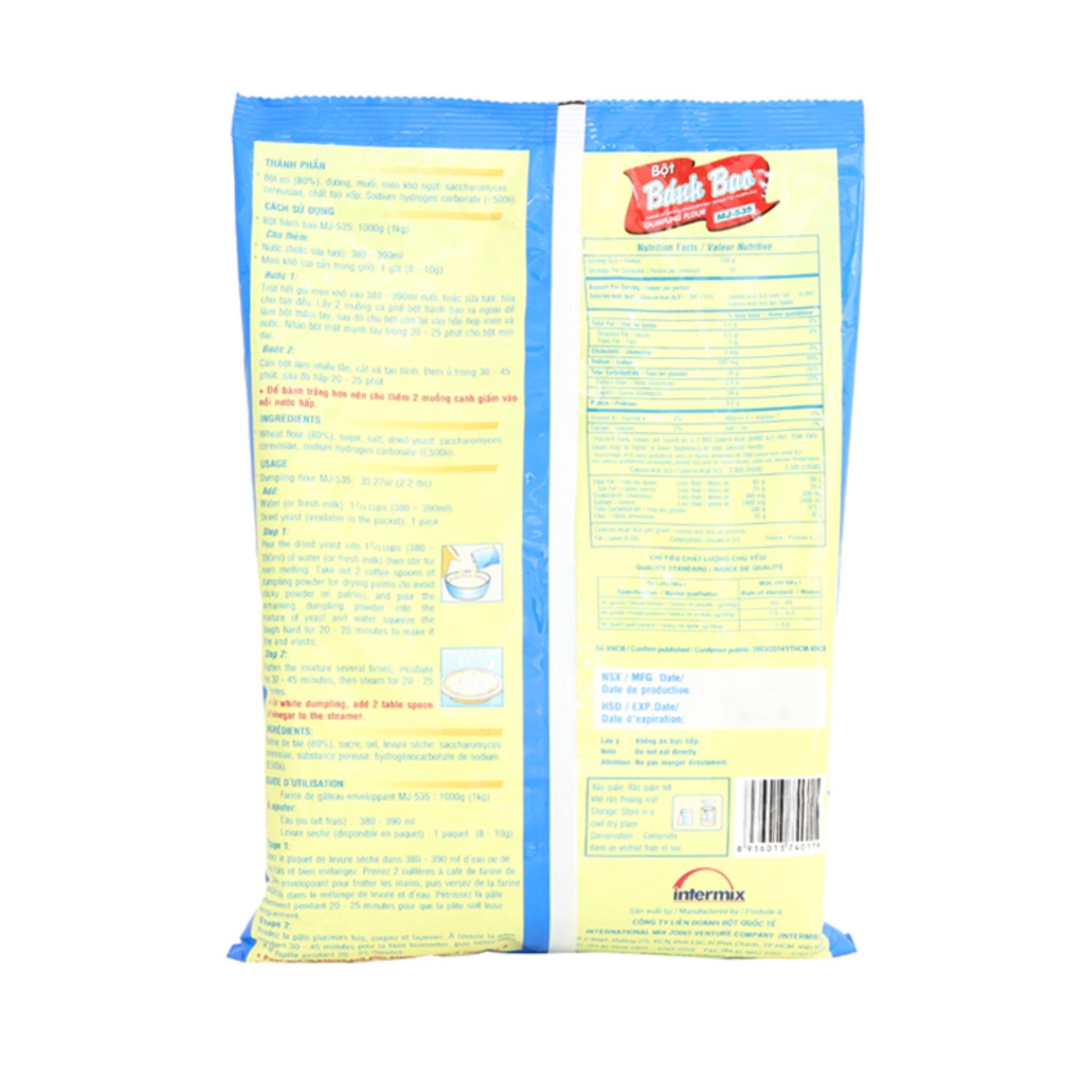 Bột Bánh Bao Mikko 1Kg (Có gói men, Date mới, HSD 6 đến 12 tháng)