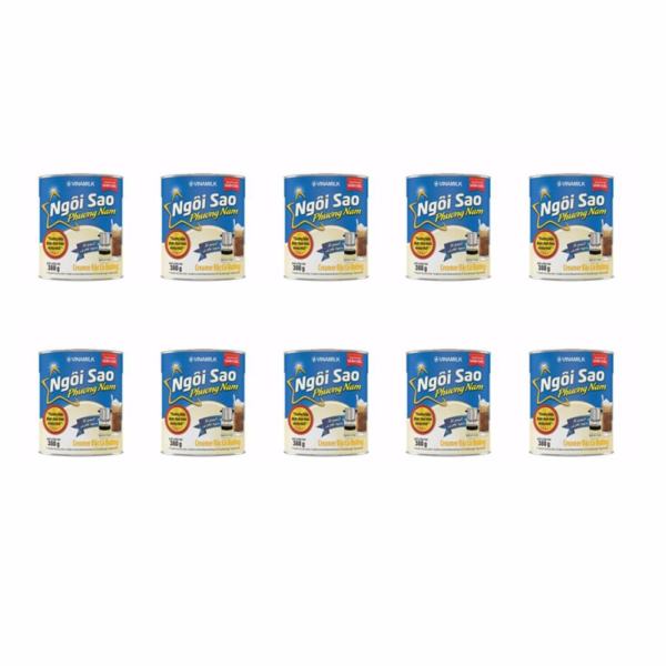 Khuyến Mại Bộ 10 Hộp Creamer đặc Ngoi Sao Phương Nam Xanh Biển Hộp Thiếc 380g