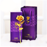 Hoa hồng mạ vàng 24K bông màu vàng (không có đế)