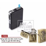 Hộp đựng thuốc lá kiêm bật lửa khò JD HOAHAI.COM (đen) + Tặng bật lửa LOL