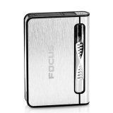 Hộp đựng thuốc lá kiêm bật lửa khò (Trắng bạc)  .