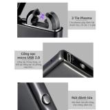 Hộp quẹt bật lửa zippo 2 tia plasma (màu đen)
