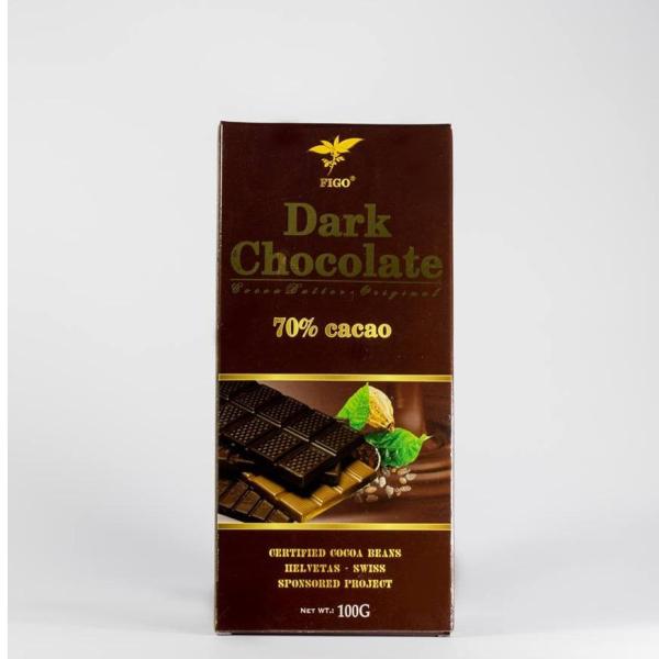 Kẹo Socola đen đắng 70% cacao Figo 100gram