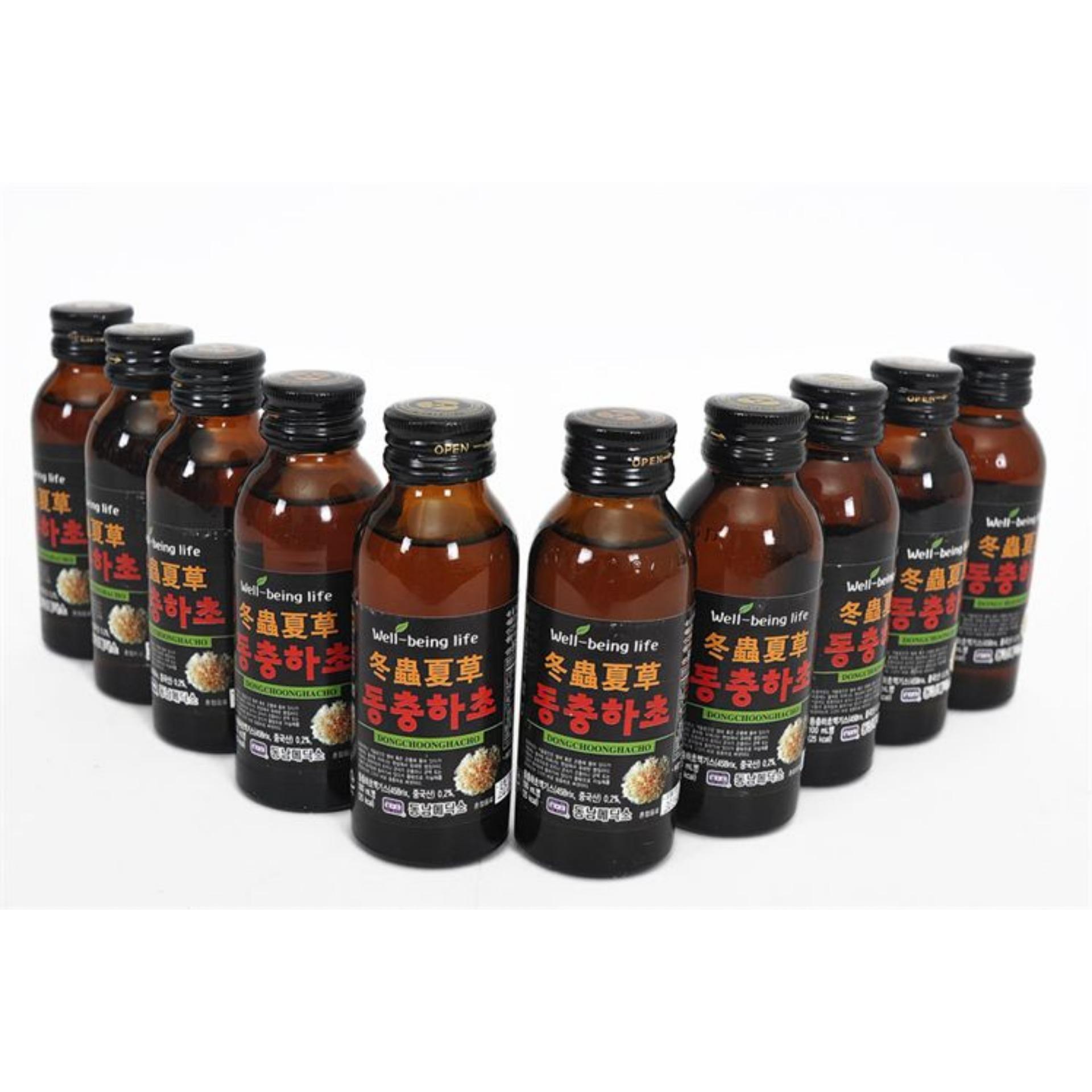 Nước Uống Đông Trùng Hạ Thảo Hàn Quốc Dạng Chai (hộp 10 chai x 100ml)