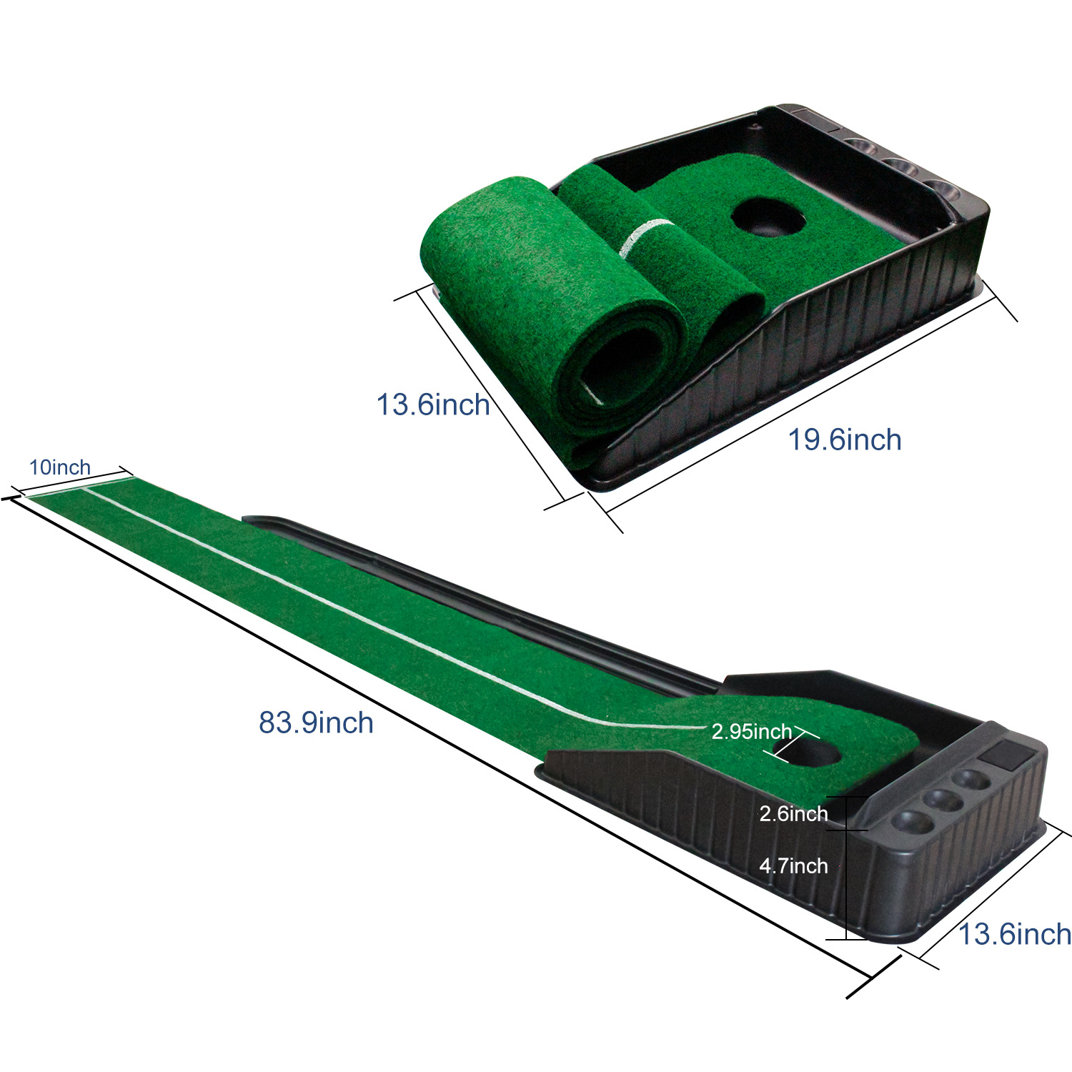 CRESTGOLF golf putter blanket indoor golf putter exerciser lawn practice mat automatic return