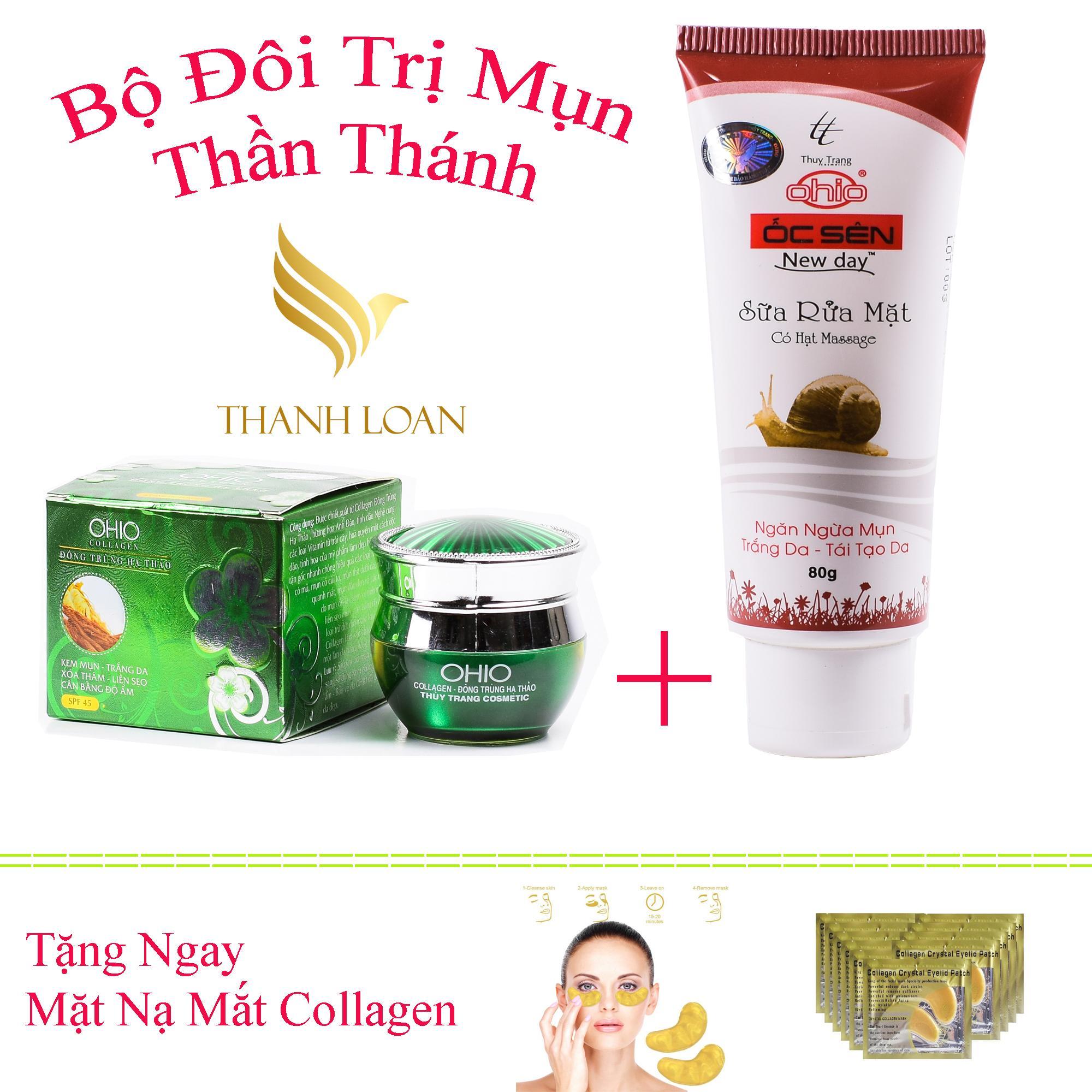HOÀN TIỀN 15% - Kem Mụn Trắng da Xóa thâm Liền sẹo Cân bằng độ ẩm OHIO Collegen - Đông Trùng Hạ Thảo (20g)