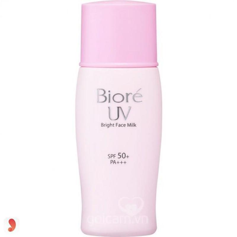 Kem Chống Nắng BIORE Nhật Bản, giúp Dưỡng Da Sáng Hồng tự nhiên SPF50+ PA+++ 30ml . Tặng mặt nạ chống thâm mắt giá 25k