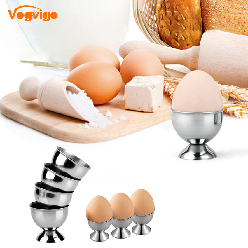 Aihogard Stainless Steel Soft Boiled Egg Cups Egg Holder Tabletop Cup Stand Kitchen Breakfast Cooking Tool