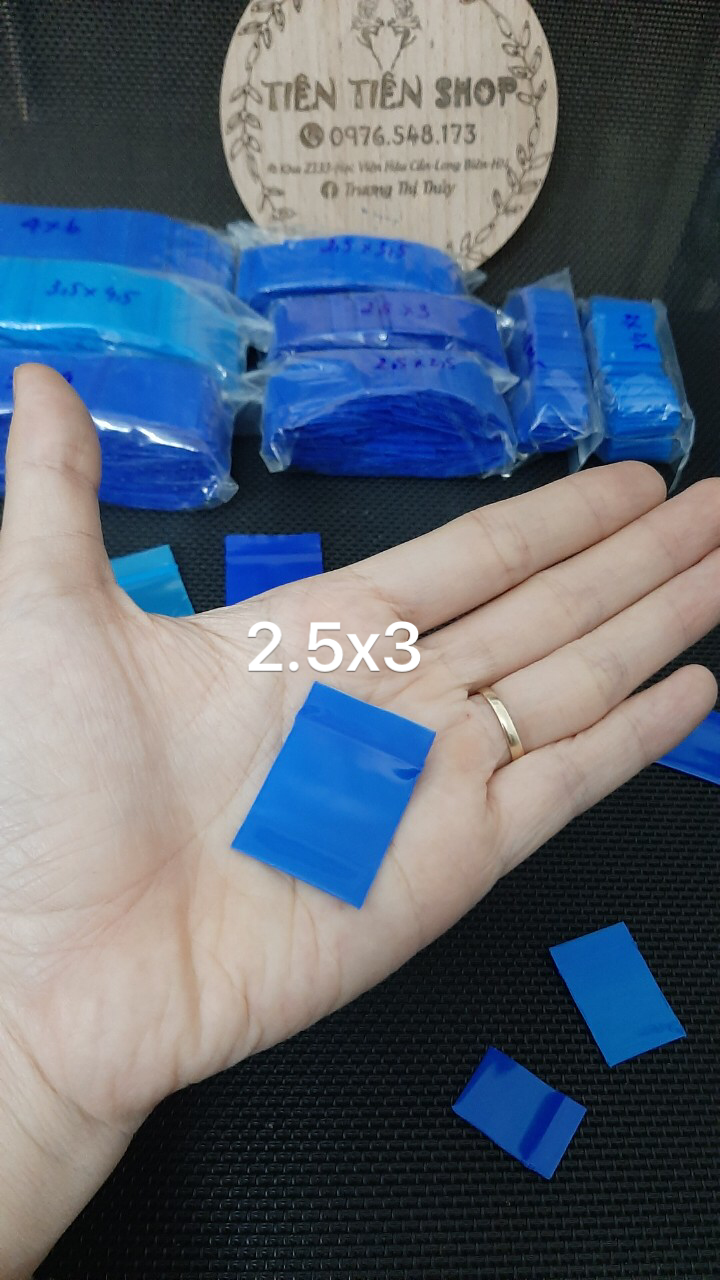 gói 100 túi zip xanh dương chọn size