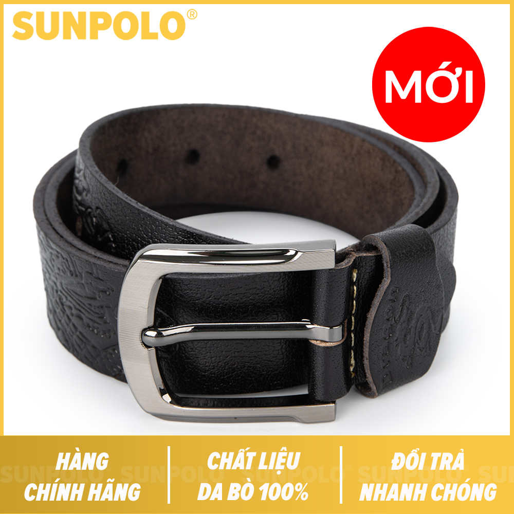 Thắt lưng nam da bò sunpolo họa tiết rồng bsrc02