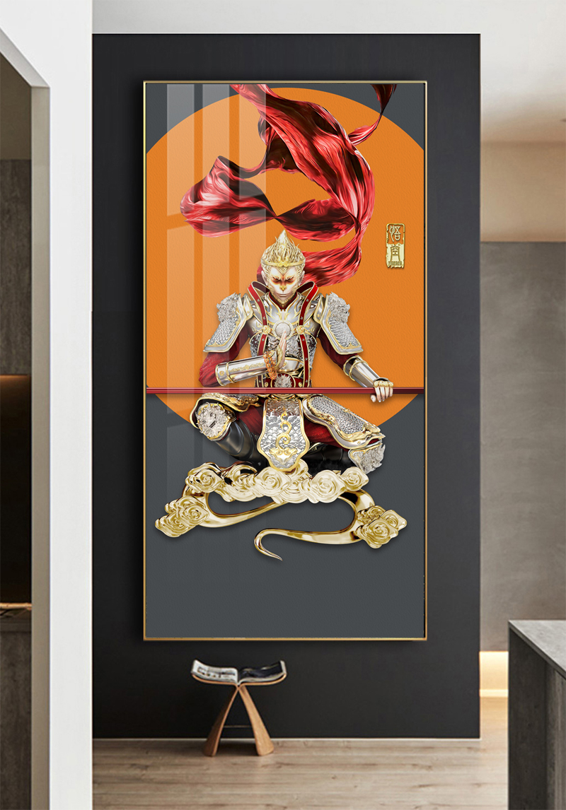 Tranh treo tường phủ bóng laminate cao cấp  VTC Tề Thiên Đại Thánh XXL72-5 TG-tc4 KT 40 x 80 cm