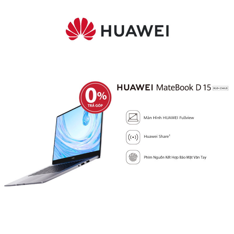 Laptop Huawei Matebook D 15 (8GB/256GB) màu Mystic Silver  - Hàng phân phối chính hãng