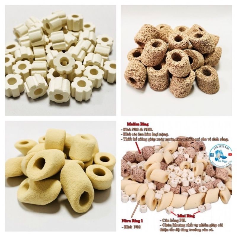 Vật liệu lọc cao cấp ổn định độ pH nước - Mini - Maifan - Nitro Ring - 100ml