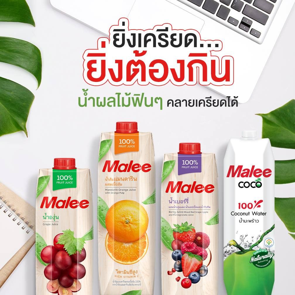 COMBO 2 Hộp Nước Ép Nho Malee 1L | Malee 100% Grape Juice 1L