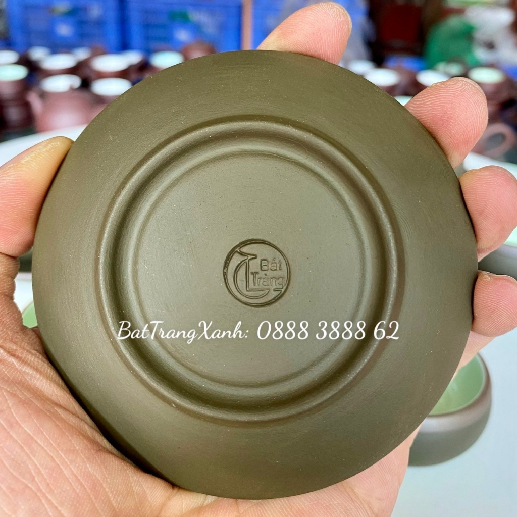 Bộ Ấm Búp Sen Xanh Chỉ Men Ngọc - Ấm Chén Uống Trà Bát Tràng