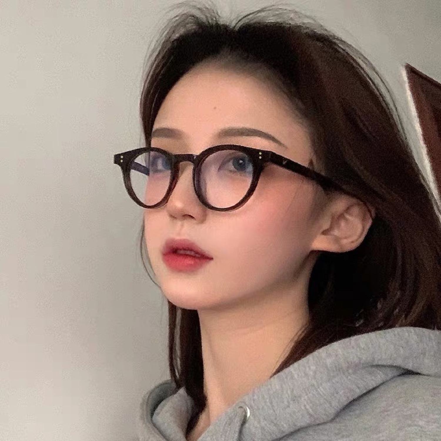 Giá bán Mắt kính chống bức xạ chữ V, mắt kính thời trang tròn giả cận phong cách Ulzzang Hàn Quốc siêu dễ thương EYEGLOW
