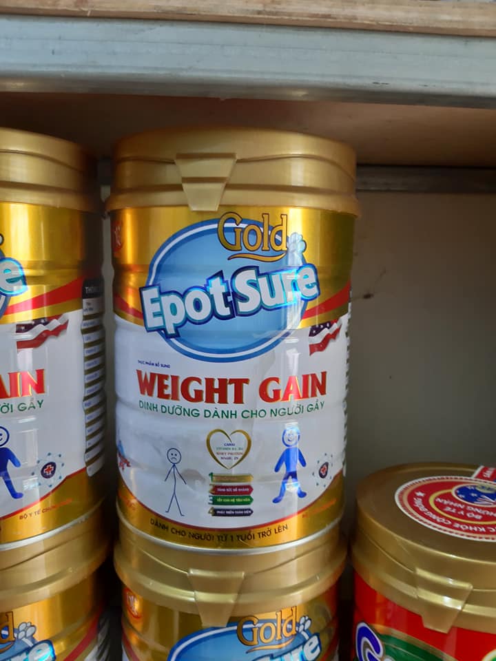 Sữa bột WEIGHT GAIN tăng cân cho người gầy Epotsure 900G -Dành cho trẻ từ 1 tuổi