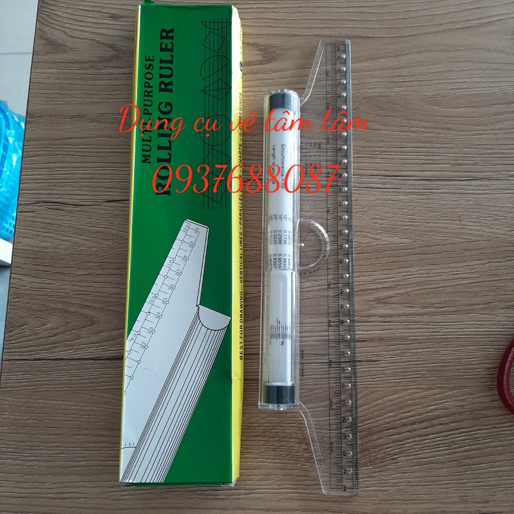 Thước vẽ kỹ thuật, thước lăn, rolling ruller 30cm-Dụng cụ vẽ Tâm Tâm