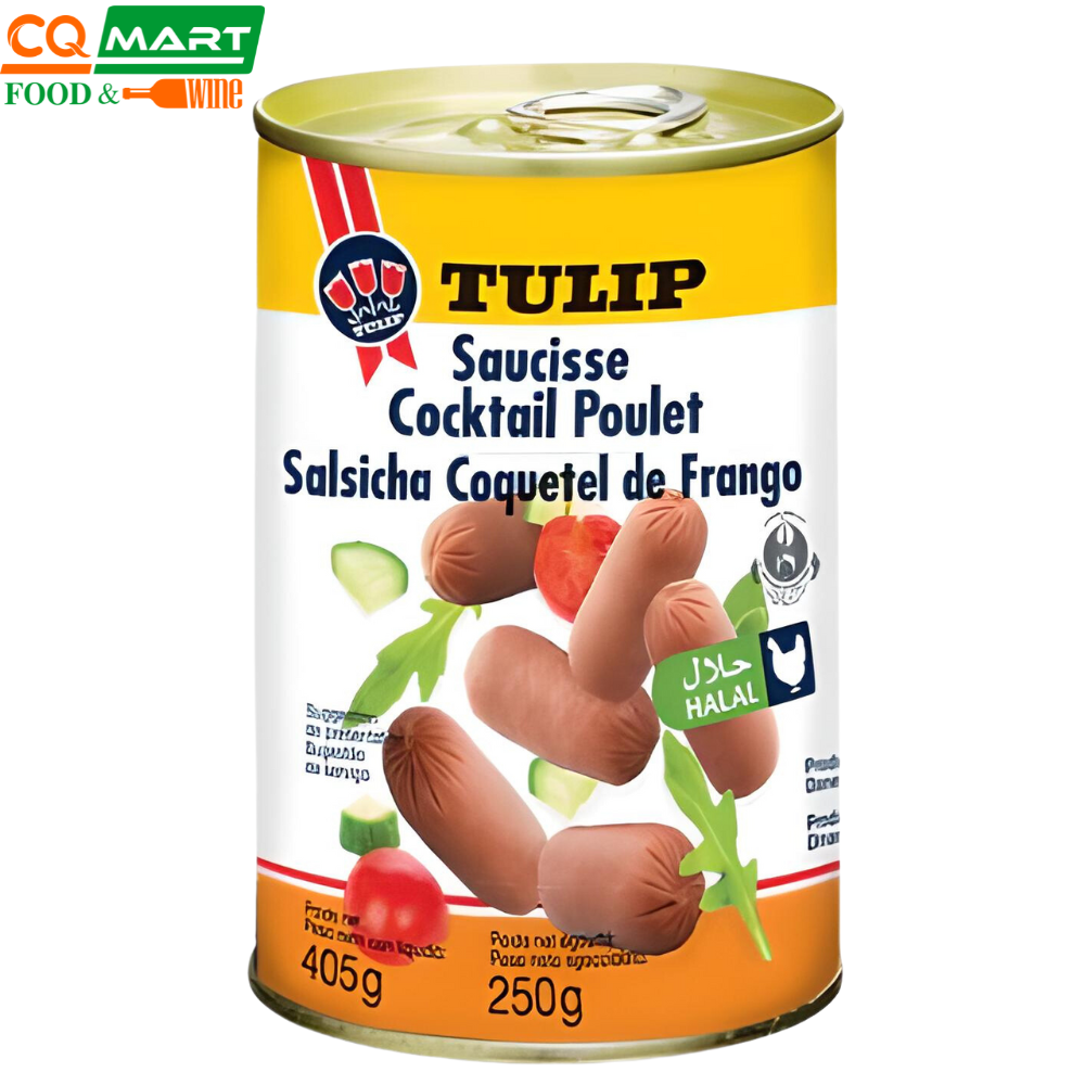 Xúc xích gà cocktail tulip hộp 405g