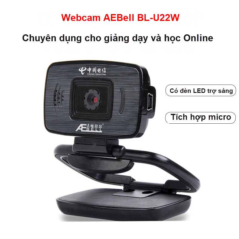 Webcam học Online cho máy tính AEBell BL-U22W - Webcam kèm mic chuyên dụng cho học trực tuyến