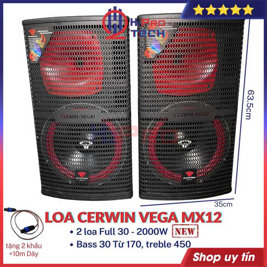 Đôi loa full 30 vega mx12 2000w từ 170 - treble 450, loa karaoke gia đình bass 30 vega chất âm uy lực - h2pro tech