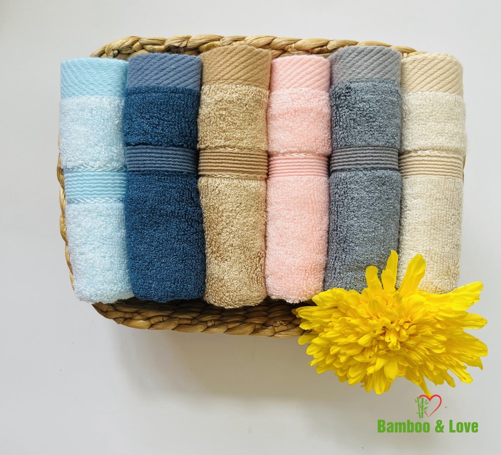 Khăn mặt sợi tre cao cấp Bamboo&love 30x50cm