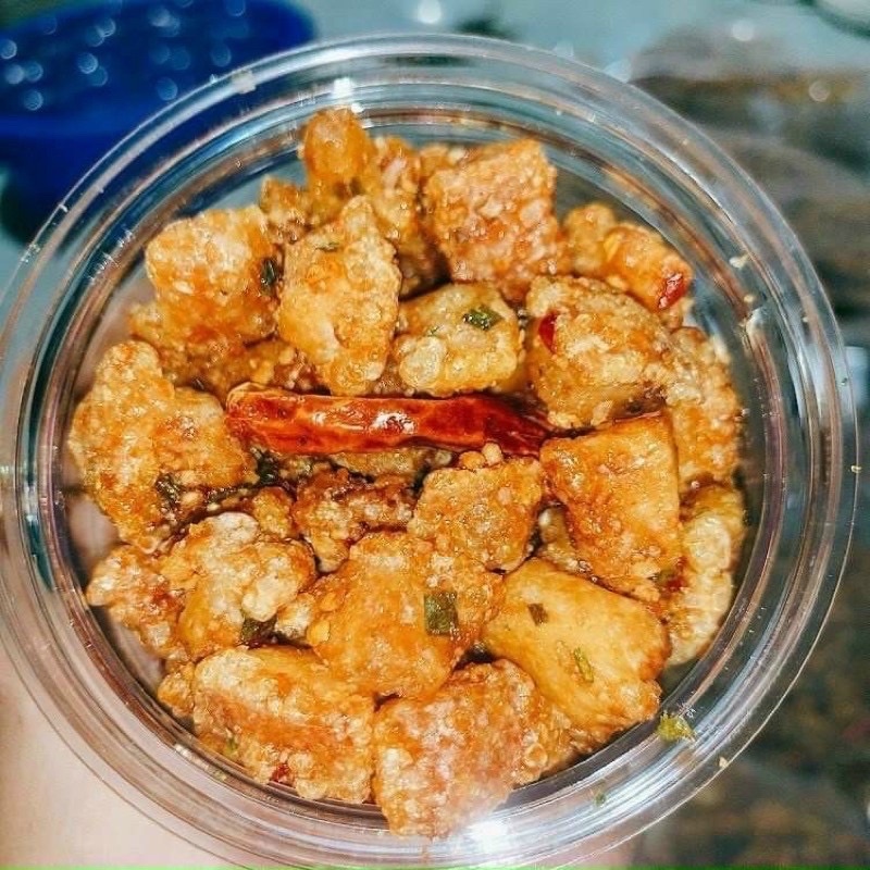 Tóp mỡ liền da sốt mắm hành (đậm vị- có video) {Khối lượng tịnh, không tính bao bì}