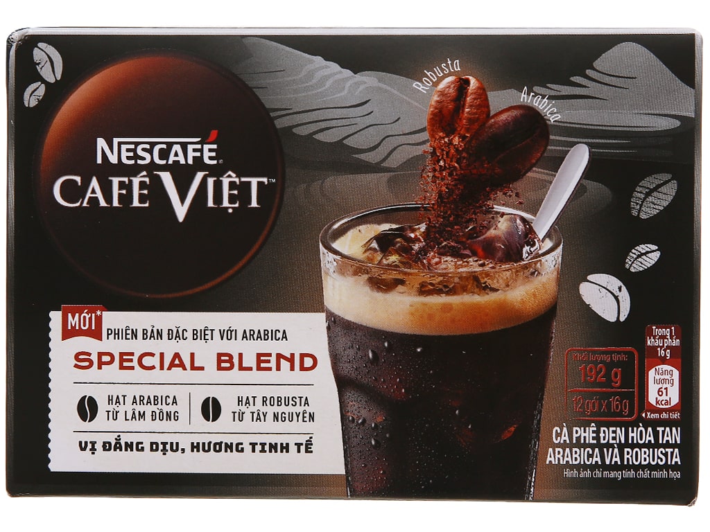 Cà phê đen đá NesCafé Café Việt Arabica & Robusta 192g (10 gói *16g)
