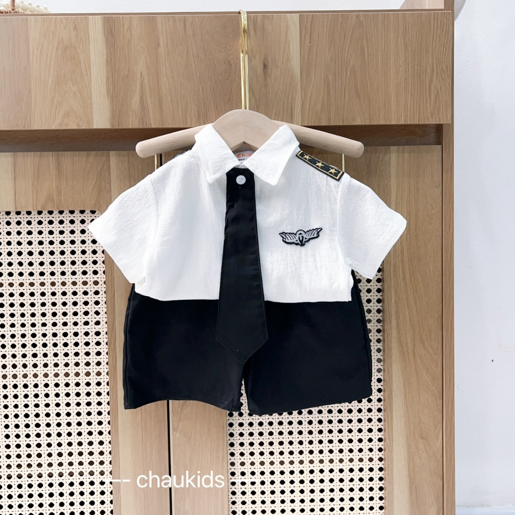SALE BỘ SƠ MI CÀ VẠT BÉ TRAI SIZE 8-18KG(PHICONG)