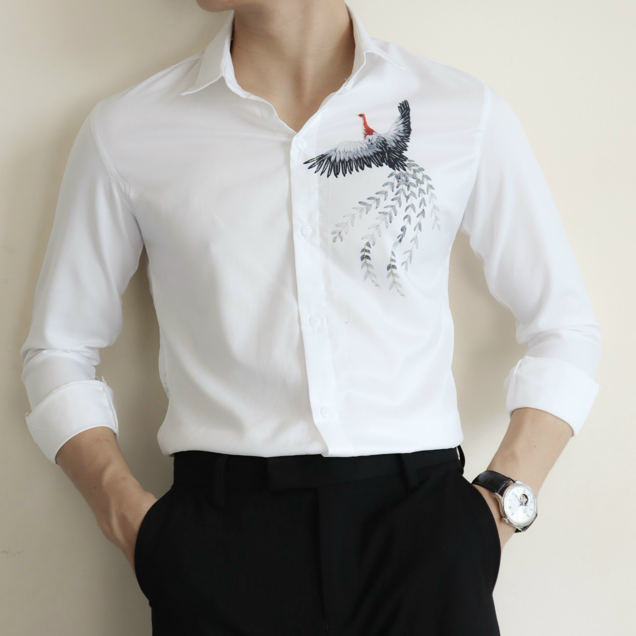 Áo sơ mi nam thuê họa tiết độc đáo cho nam tm0016