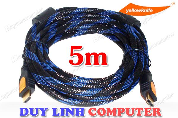 Cáp HDMI 5m YellowKnife chuẩn 1.4v, hỗ trợ 3D, 4K