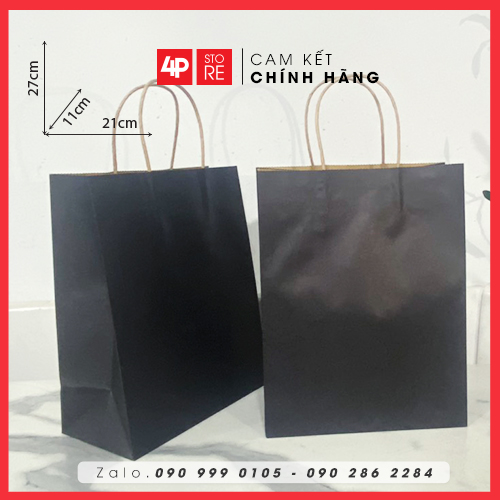 10 TÚI KRAFT ĐEN 120GSM - NHIỀU SIZE