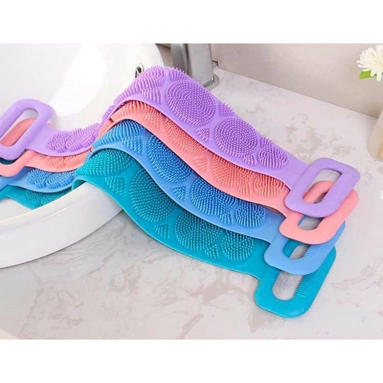 Đai tắm kì cọ lưng silicon, dây chà lưng 2 mặt Hàng Mới Về