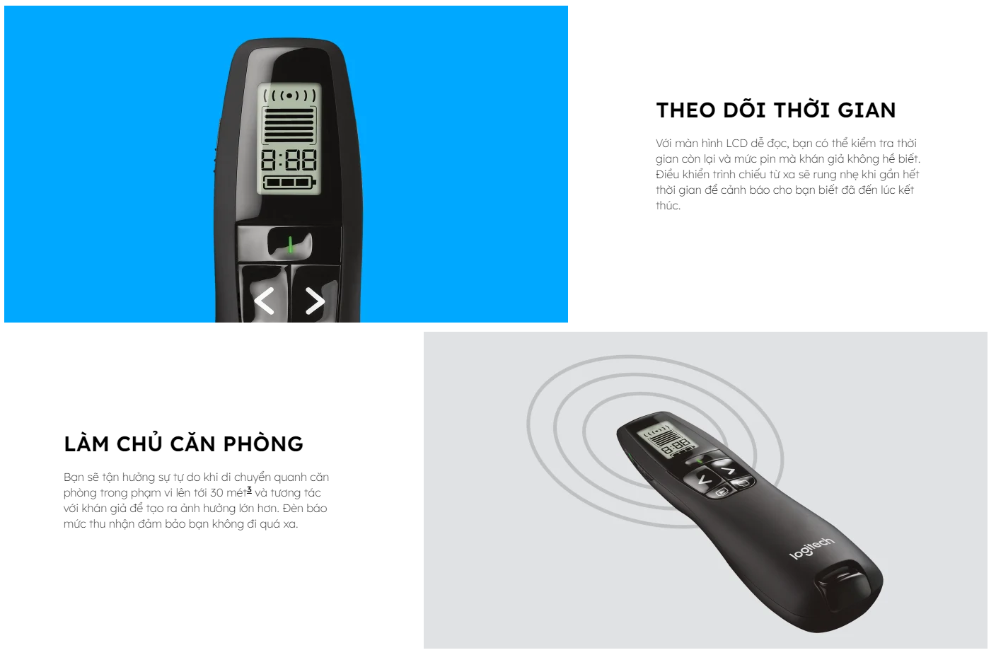 Logitech R800 LCD display pen, USB 2.4 GHz connection range 30m-3 years warranty