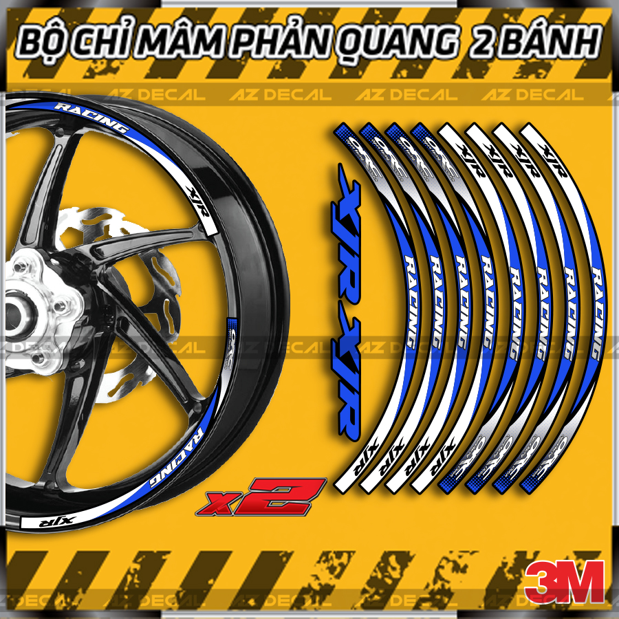Tem Dán Vành Xe Phản Quang Racing Orc Xanh | TV16 | Decal Dán Mâm Xe Máy, Xe Điện Chống Nước, Bền Màu