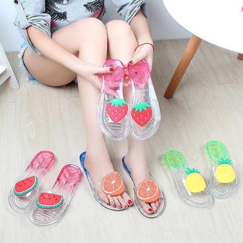 Dép nhựa trong hoa quả kiểu mới giá rẻ
