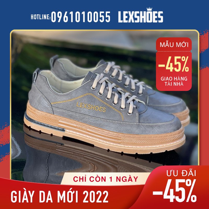 Giày da bò tăng chiều cao 6cm-Mã Lex09
