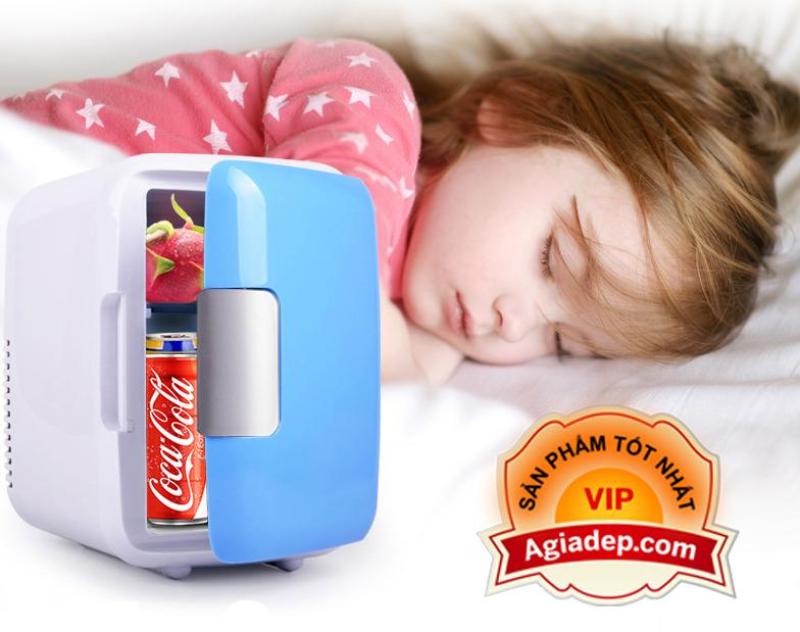 Tủ lạnh, tủ mát mini car oto xe hơi 4L Agiadep.com - 2 chiều nóng lạnh 8-65 độ C (Kèm dây dùng trong nhà) - Màu trắng
