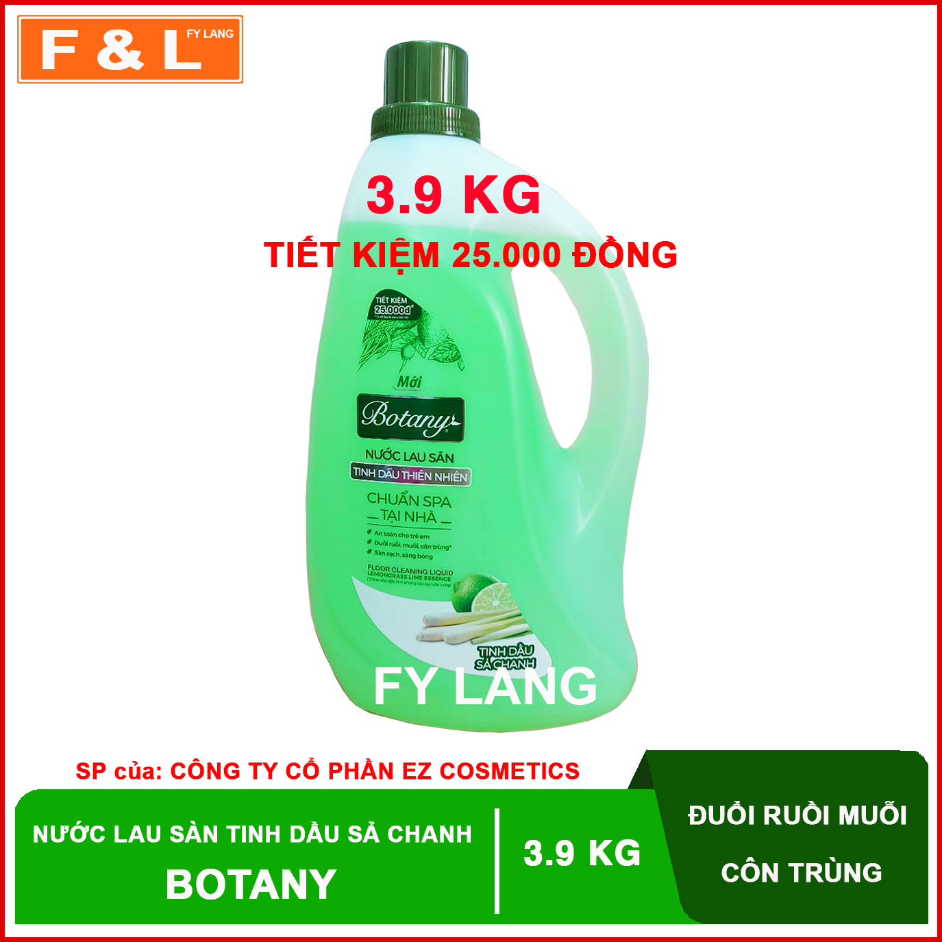 Nước Lau sàn Botany - tinh dầu sả chanh (3.9kg)