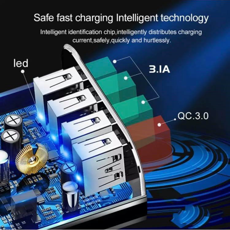 CỦ SẠC SIÊU NHANH QUICK CHARGE 3.0 ĐẦU RA 4 CỔNG USB