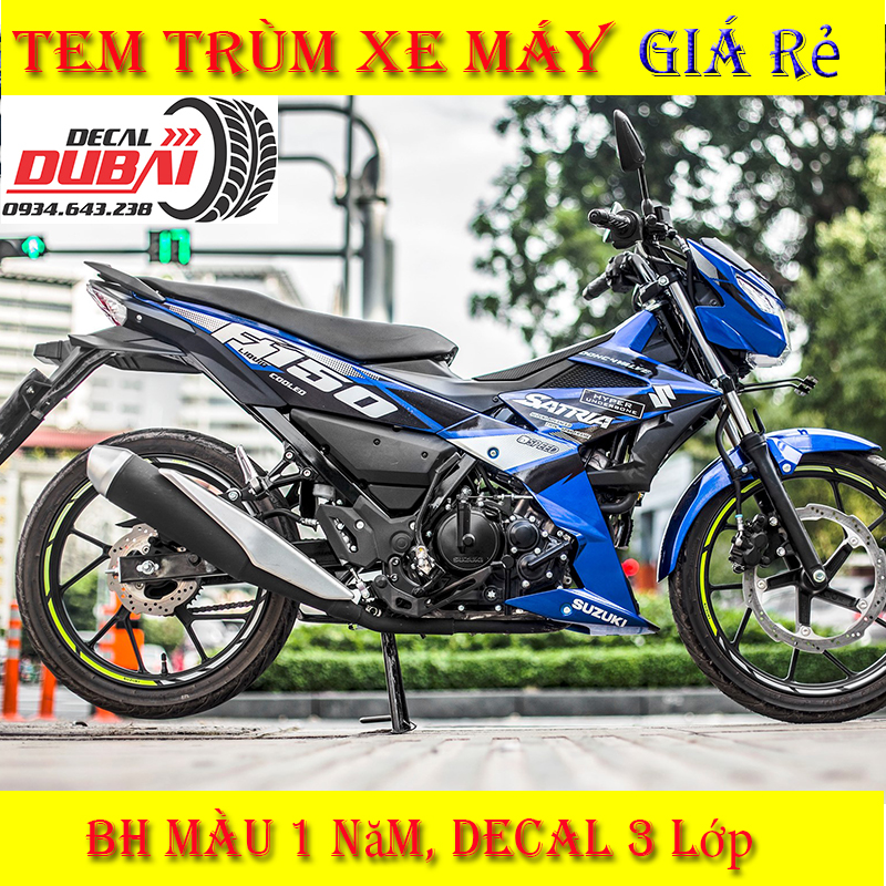 Tem Trùm Satria Raider F150 Xanh